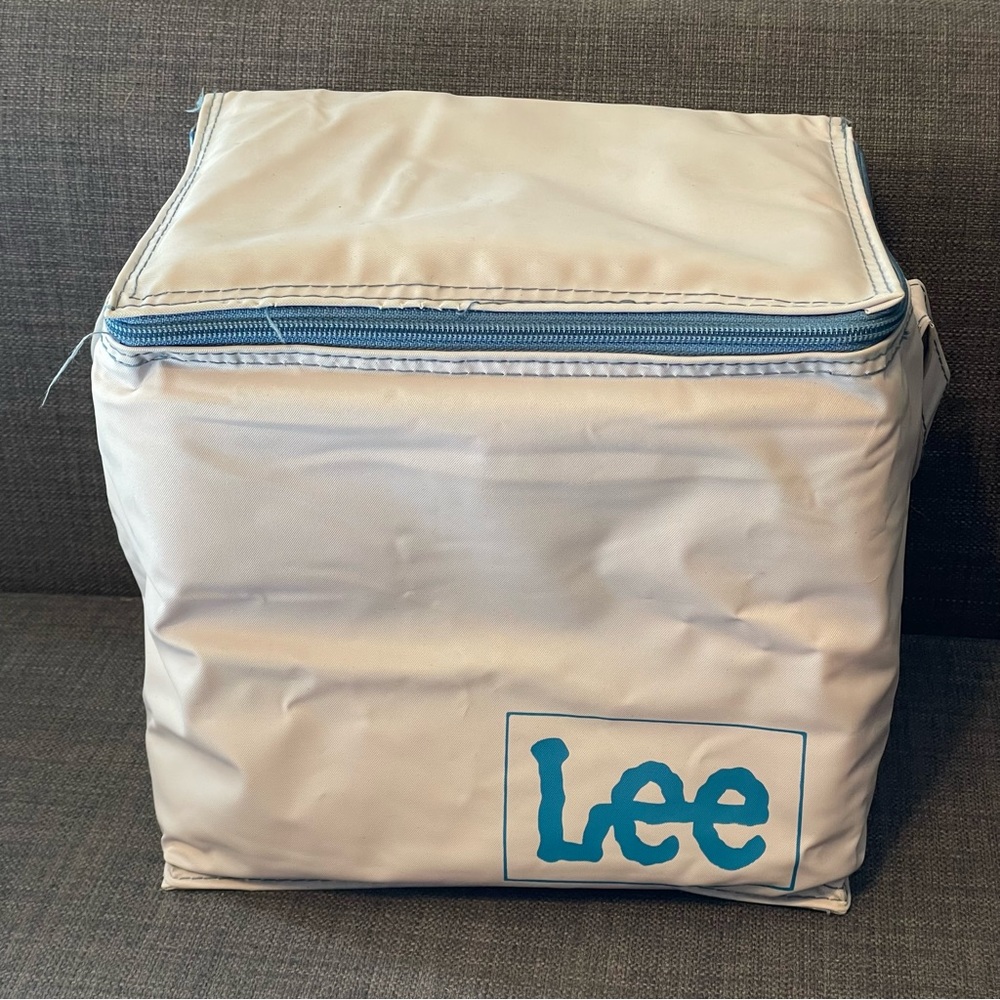 Vintage Lee Jeans Insulated Lunch Sack Bag Gray & Blue